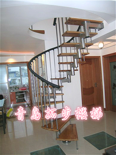 钢木楼梯-弧形梯